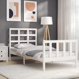 Bed Frame without Mattress White 90x190 cm Single Solid Wood Pine 3192067