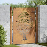 Garden Gate 100x125 cm Corten Steel Tree Design 153216