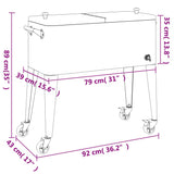 Cooler Cart with Wheels Red 92x43x89 cm 93743