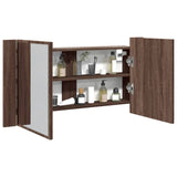 LED Bathroom Mirror Cabinet Brown Oak 90x12x45 cm Acrylic 834969