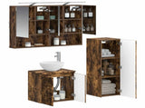 Bathroom Furniture Set 4 pcs Smoked Oak 33 x 34.5 x 100 cm 3407419
