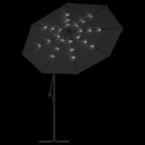 Cantilever Garden Parasol with LED Lights and Steel Pole 300 cm Anthracite 44521