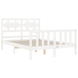 Bed Frame without Mattress White Small Double Solid Wood Pine 3192527