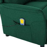 Massage Chair Dark Green 93.5 x 67.5 x 101.5 cm Fabric 348355