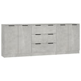 3 Piece Sideboards Concrete Grey Engineered Wood 3115783
