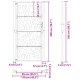 Garden Gate Black 100x200 cm Steel Light Design 4100953