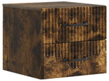 Wall-Mounted Bedside Cabinet 2 pcs Smoked Oak 34.5 x 33 x 40 cm 898986