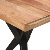 Dining Table Black 140x70x76 cm Solid Wood Acacia 351640