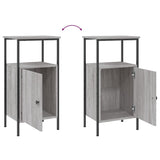 ZNTS Bedside Cabinets 2 pcs Grey Sonoma 41x31x80 cm Engineered Wood 825930