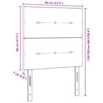 ZNTS LED Headboard Dark Grey 80 cm Fabric 3338385