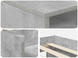 Loft Bed Frame with Cabinet 3 pcs Concrete Grey Engineered Wood 3423433