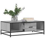 ZNTS Coffee Table Grey Sonoma 100x57x35 cm Engineered Wood and Metal 848762