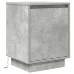 ZNTS Bedside Cabinet with LED Lights Concrete Grey 38x34x50 cm 861271