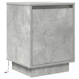Bedside Cabinet with LED Lights Concrete Grey 38x34x50 cm 861271