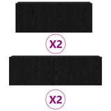 TV Cabinet Set 4 pcs Black oak 100 x 30 x 30 cm Engineered wood 3333057