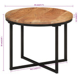 Coffee Table 45x45x35 cm Solid Wood Acacia and Iron 372740