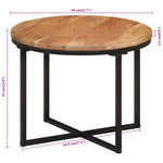 ZNTS Coffee Table 45x45x35 cm Solid Wood Acacia and Iron 372740