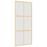 Sliding Door Gold 90x205 cm Frosted ESG Glass and Aluminium 155158