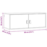 Wall Cabinet Wax Brown 80 x 30 x 30 cm Solid Pine Wood 869948