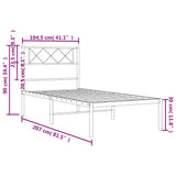 Metal Bed Frame without Mattress with Headboard Black 100x200cm 372272
