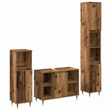 Bathroom Furniture Set with Door 3 pcs Old Wood Engineered Wood 3378513