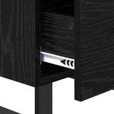 Bedside Cabinet Black Oak 40 x 35 x 47.5 cm Engineered Wood 882062