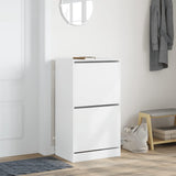 Shoe Cabinet with 2 Flip-Drawers White 60x42x108 cm 3214385