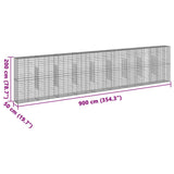 Gabion Basket with Cover 900x50x200 cm Galvanised Iron 3295174