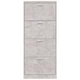Shoe Cabinet Concrete Grey 59x17x150 cm Engineered Wood 342521