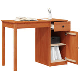 Desk with Drawer Wax Brown 100 x 50 x 74 cm Solid Pine Wood 8006902