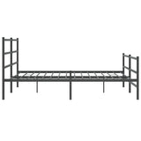 Metal Bed Frame without Mattress with Footboard Black 193x203cm 355389