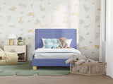 Toddler Bed Frame with Headboard Jeans Blue 70 x 140 cm Fabric 42010983
