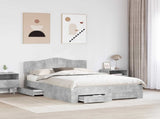Bed Frame Concrete Grey 160 x 200 cm Engineered Wood 3413171