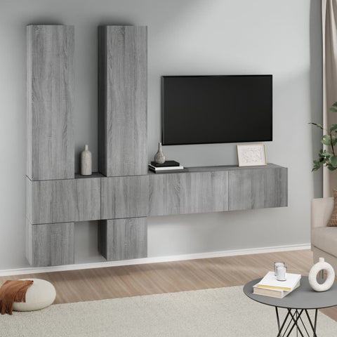 ZNTS Wall-mounted TV Cabinet Grey Sonoma Engineered Wood 3114572