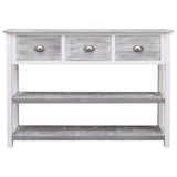 Sideboard Antique Grey 108x30x76 cm Solid Paulownia Wood 338543