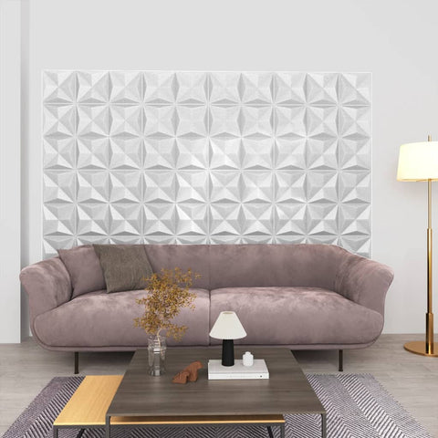 3D Wall Panels 24 pcs 50x50 cm Origami White 6 m² 150913