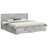 Bed Frame with Storage and Headboard Concrete Grey 3414076