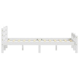 Bed Frame without Mattress White Solid Pinewood 140x200 cm 322071