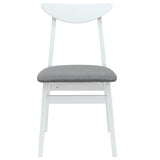 Dining Chairs 2 pcs White 42 x 47.5 x 81 cm Solid Rubber Wood 42020433