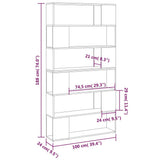 Book Cabinet Room Divider High Gloss White 100x24x188 cm 3082077