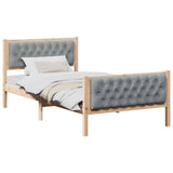 Bed Frame Light Grey 100 x 200 cm Solid Pine Wood 878419