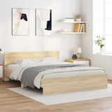 Bed Frame Sonoma Oak Engineered wood, Plywood King Size Durable 3207478