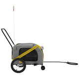 Pet Bike Trailer Yellow and Grey Oxford Fabric and Iron 93896