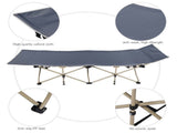 Heavy Duty Single Folding Bed Camping Travel Guest Lightweight With Grey Mat UK 46853128