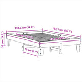 Bed Frame without Mattress 135x190 cm Double Solid Wood Pine 855370