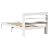 Bed Frame without Mattress White 100x200 cm Solid Wood Pine 3306538