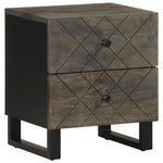 ZNTS Bedside Cabinet Black 40x33x46 cm Solid Wood Mango 4017682