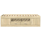 Daybed Sonoma Oak Engineered Wood, Plywood Single Daybed 3280246