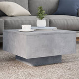 Coffee Table with LED Lights Concrete Grey 55x55x31 cm 836577