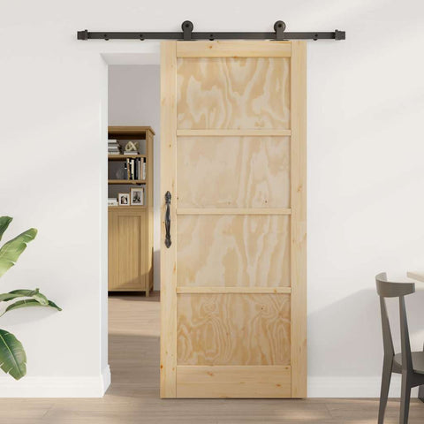 Sliding Door Manual ORKDAL Natural and black 83 x 202 cm 3333448